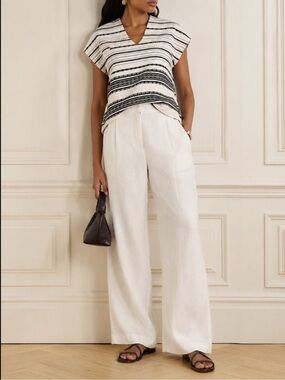 M Missoni Boucle Black White Tribal Striped Top